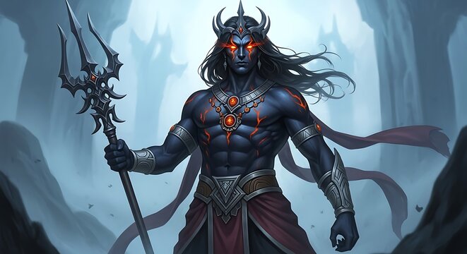 Dark God Figure Illustration.