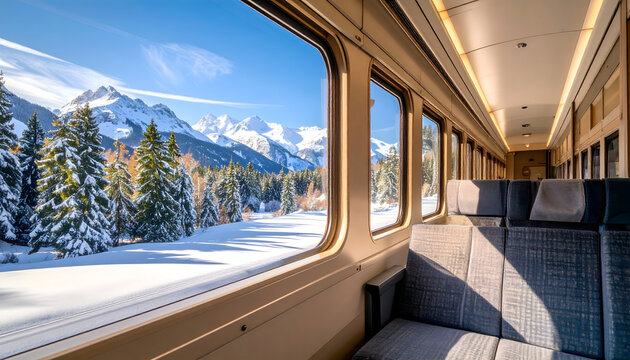 Stunning Winter Mountain View From Train Window