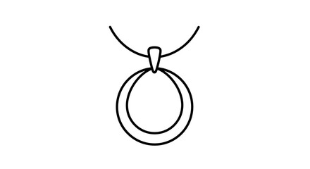 Minimalist Necklace with Double Circle Pendant Outline