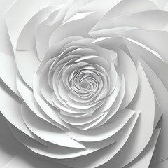 White paper rose in a spiral design