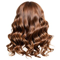 Naklejka premium Curly brown hair, back view