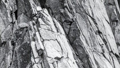 Jagged Symphony of Stone A HighContrast Monochrome Rock Face.