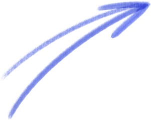 Purple Double Line Arrow Clipart – Hand Drawn Doodle Illustration PNG