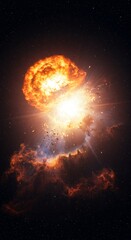 Obraz premium Cosmic Debris Field: Aftermath of a Massive Blast