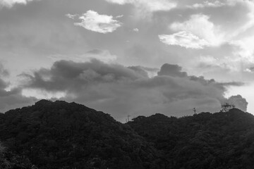 奄美の夕景。イメージ。夏雲