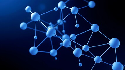 Futuristic interconnected spheres in blue and white, showcasing abstract digital artistry.