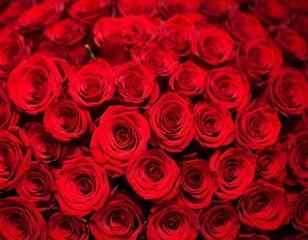 Close-up of many red roses