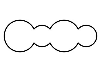 丸が連なる吹き出しのフレーム・シンプル線画デザイン