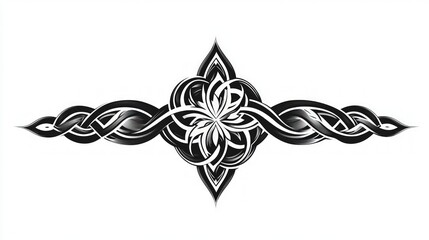 Intricate black and white tribal design