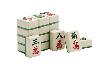 Mahjong tiles isolated 