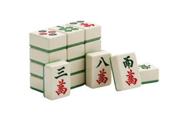 Mahjong tiles isolated 
