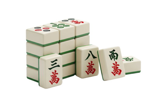Mahjong tiles isolated 