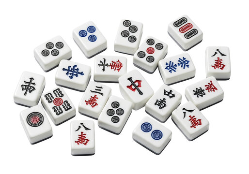 Mahjong tiles isolated 