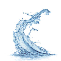 Flowing Water Splash with Motion and Light PNG Transparent Background