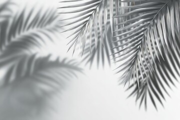 Gray palm leaves cast shadows