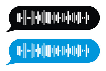 Soundtrack of sound waves of audio chat dialogue voice message in social media messenger, in messaging app, in recording studio. Vector illustration of sound signal for melody in eps 10.