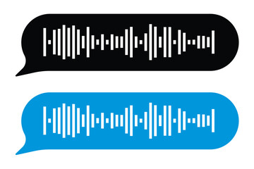 Soundtrack of sound waves of audio chat dialogue voice message in social media messenger, in messaging app, in recording studio. Vector illustration of sound signal for melody in eps 10.