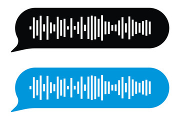Soundtrack of sound waves of audio chat dialogue voice message in social media messenger, in messaging app, in recording studio. Vector illustration of sound signal for melody in eps 10.