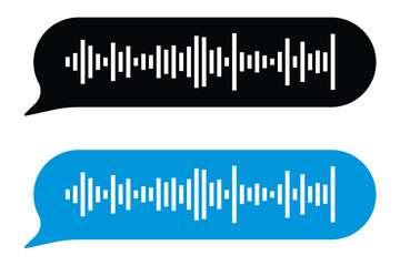 Soundtrack of sound waves of audio chat dialogue voice message in social media messenger, in messaging app, in recording studio. Vector illustration of sound signal for melody in eps 10.