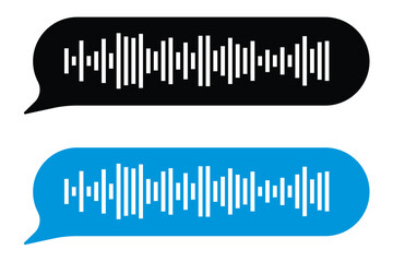 Soundtrack of sound waves of audio chat dialogue voice message in social media messenger, in messaging app, in recording studio. Vector illustration of sound signal for melody in eps 10.