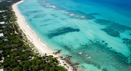 Tropical beach aerial view