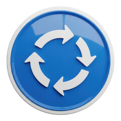 Circular arrow icon representing recycling or rotation isolated on transparent background