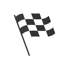 Fototapeta premium Checkered Racing Flag Icon. Black and White Finish Line Symbol for Motorsport and Competition