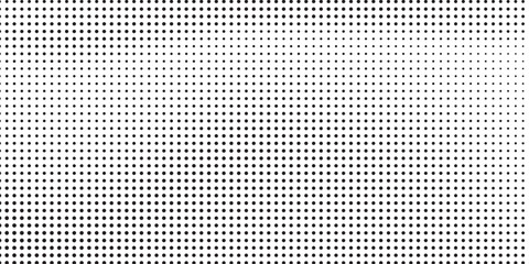 Dotted halftone gradient white texture. Vanishing polka dots background. Pop arts futuristic. Full dots.