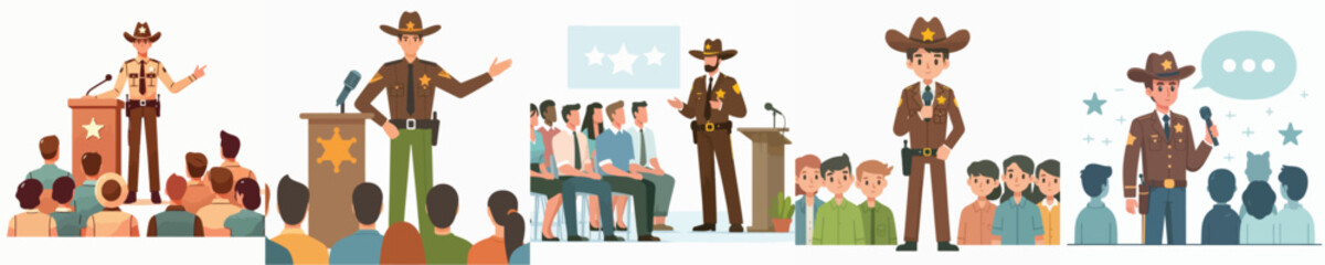 sheriff vector giving a speech