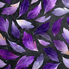 Falling Purple Petals on Dark Backdrop