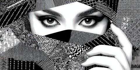 Black And White Abstract Face Portrait