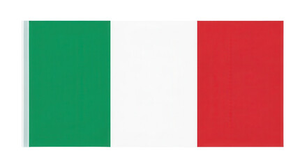 Obraz premium Italian flag with green white and red vertical stripes, national flag of Italy on transparent background, isolated tricolor banner for European travel