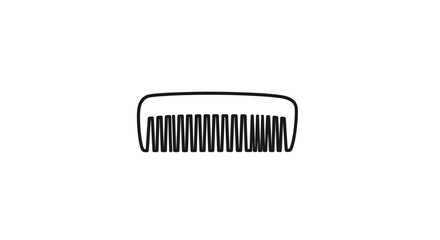 Simple Black Outline of a Comb with Teeth