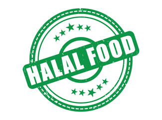 Halal Food Rubber Stamp Seal with a Star Border