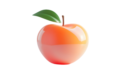 peach 3d fruit icon isolated on a transparent background