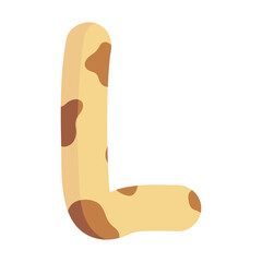 Alphabet letter  L giraffe print pattern wild animal skin texture typography font