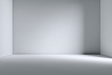 Empty white room corner, minimalist