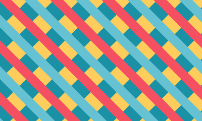 Seamless Diagonal Weave Pattern with Colorful Retro Stripes