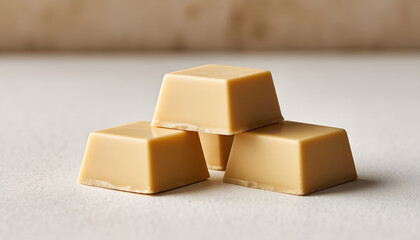 Delicious White Chocolate Fudge Pieces Stacked