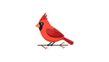 Minimalist Cardinal Bird Vector Icon