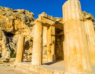 Ancient stone ruins under a clear sky