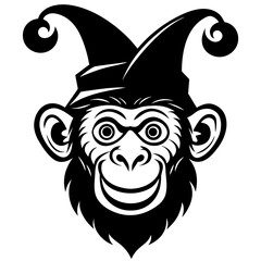 monkey-head-with-jester-hat