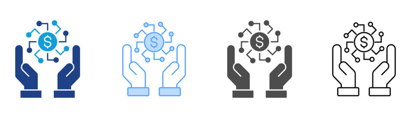 Obraz premium Fintech Service Icon Set Multiple Style Collection