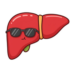 Cool Liver Illustration: Cartoon Organ Graphic for Health Education