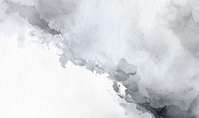 Abstract watercolor wash in gray and white
