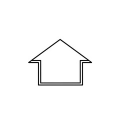 Simple Black and White House Outline Icon Design