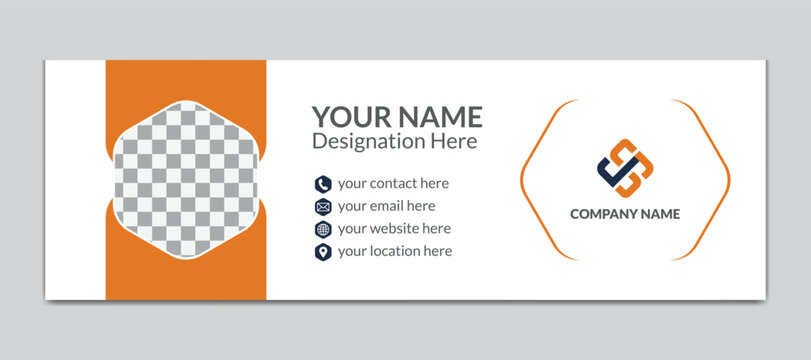 Corporate company and personal email signature design template - Powered by Adobe