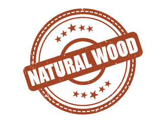 Natural Wood Rubber Stamp Seal with a Star Border