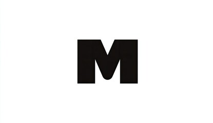 Bold black capital letter "M" on white background