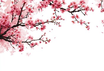 Fototapeta premium Delicate pink cherry blossoms on branches